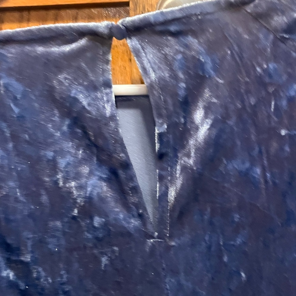 LC Lauren Conrad Shimmering Navy Velvet Blouse - Picture 5 of 5